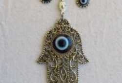 Colgante pared amuleto ojo turco y mano de fátima